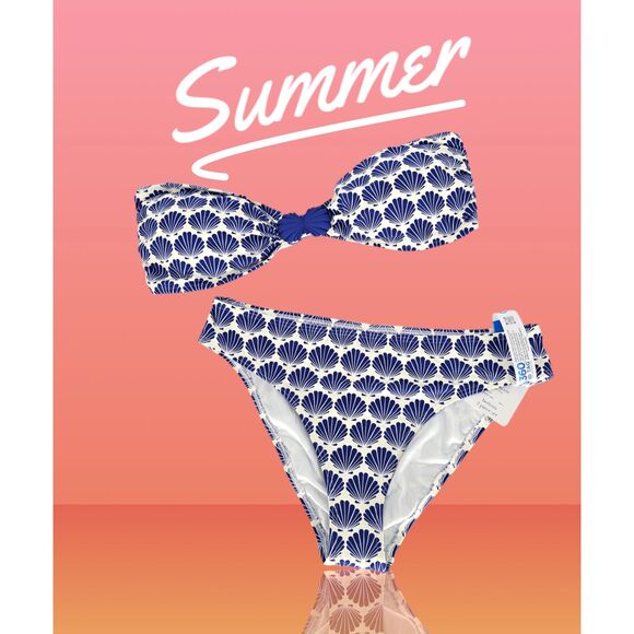 Kate Spade NY Shells Two Piece Bandeau and Bikini Set XL/L - Picture 16 of 16